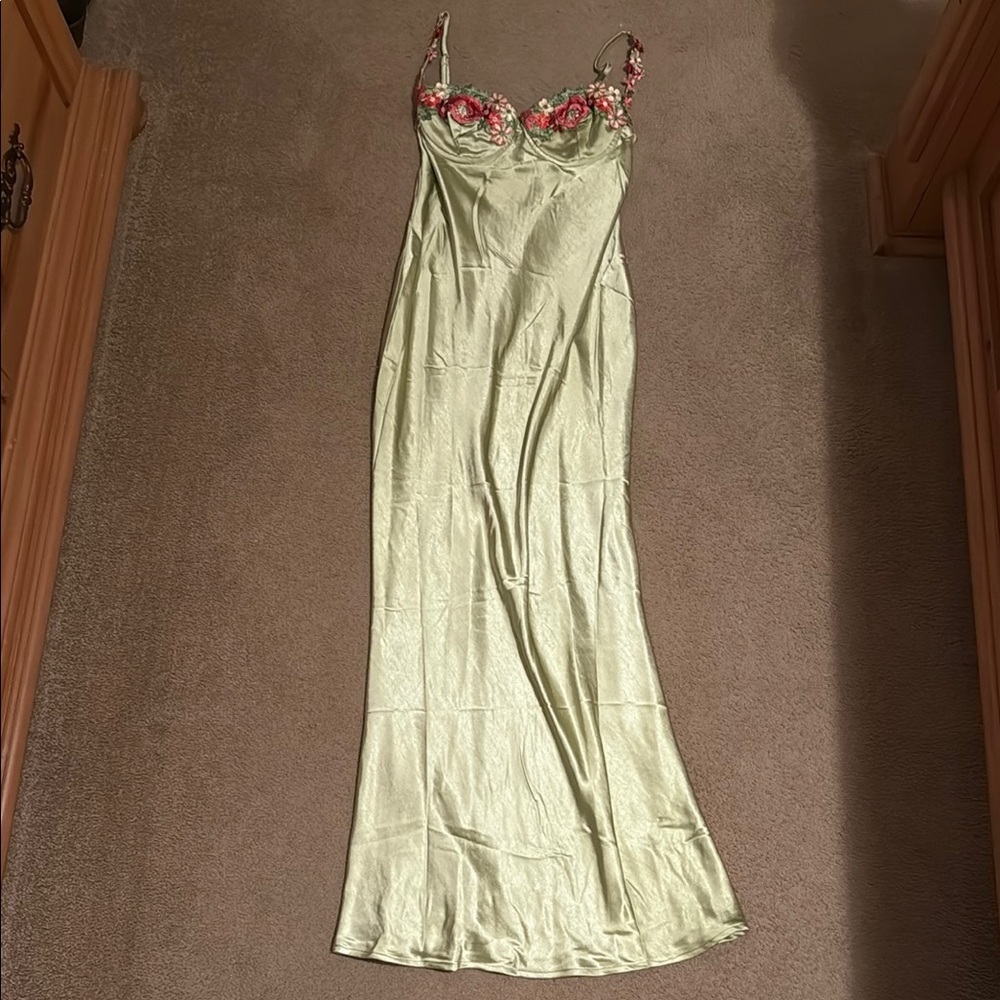 Green long dress